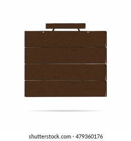 Wooden board, banner. Simple signboard in cartoon style isolated on white background. Vector illustration