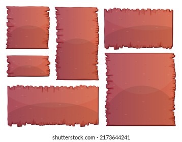 Wooden board in cartoon style vector illustration
