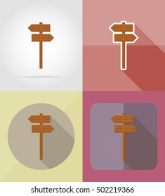 wooden board  flat icons vector illustration isolated on background