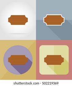 wooden board  flat icons vector illustration isolated on background