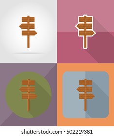 wooden board  flat icons vector illustration isolated on background