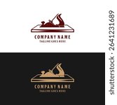 Wooden Board with Fore Plane or Jack Plane Silhouette for Classic Vintage Woodworking Carpentry Logo design