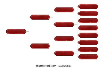 Wooden board with a gold border on a white background. Family tree. Flat vector illustration