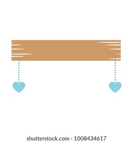 wooden board with hearts hanging decorative icon