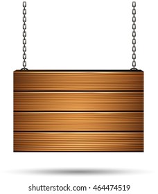 wooden board on the chains