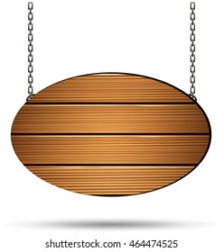wooden board on the chains