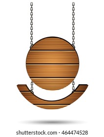 wooden board on the chains