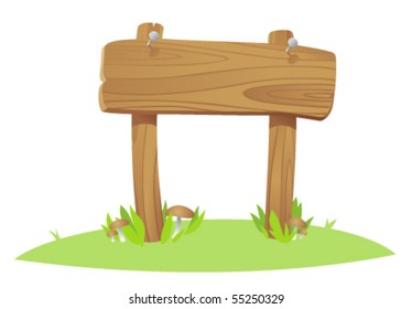 wooden board on a grass