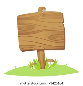 wooden board on a grass