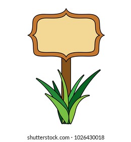 wooden board on a grass empty