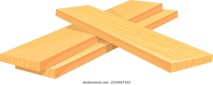 Wooden board pile. Cartoon timber material icon isolated on white background