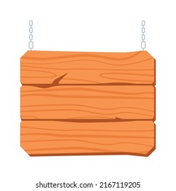 Wooden Board Road Sign. Vector illustration