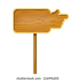 Wooden board in the shape of hands isolated on white background. Vector illustration. 