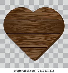 Wooden board sign blank promotion and decoration with transparent background. Wood banner billboard in old vintage style. Dark wood on wall