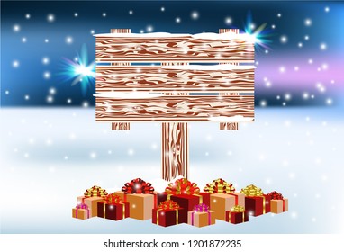 Wooden Board signboard Christmas