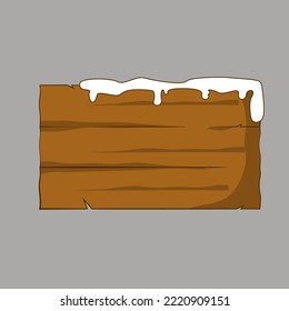 wooden board with snow fall
