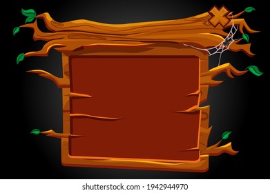 Benutzeroberfläche aus Holz für das Spiel.