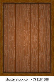 Wooden boards in the form of a frame with a frame in A4 format. Isolated object.