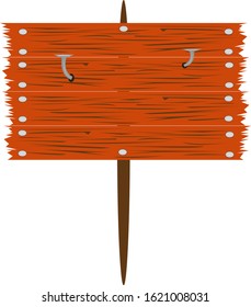 wooden boards with nails hammered into them on a white background concept of building materials and industry place for your notes