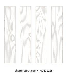 Wooden boards. Outline wood pattern. Vector illustration