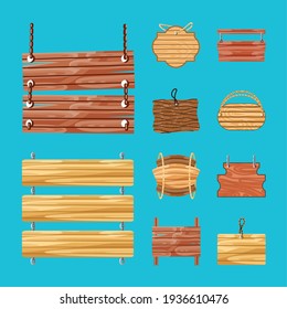 Holzbretter mit Seilketten