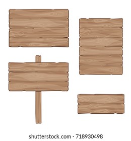 Wooden boards. Set of vector banners