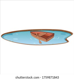 wooden boat cartoon vector art and illustration