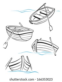 Wooden boat collection sketch