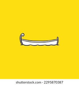 Wooden Boat Drawing. vintage style. - vector
