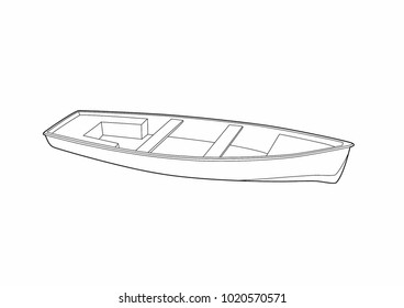 Wooden boat for fishing