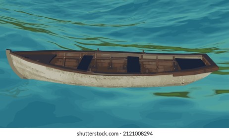 wooden boat floating in the sea