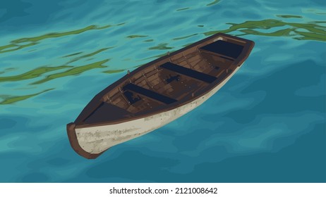 wooden boat floating in the sea