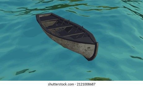 wooden boat floating in the sea