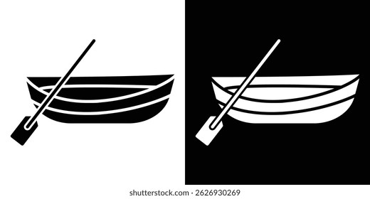Wooden boat icon concept, vector illustration