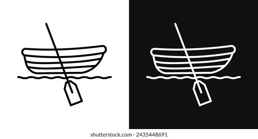 Wooden Boat Icon Set. Vector Illustration