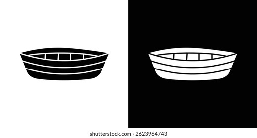 Wooden boat icon vector, solid logo illustration, pictogram