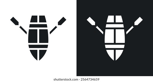 Wooden boat icons in flat syle