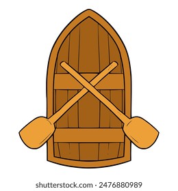 wooden boat illustration hand drawn isolated vector