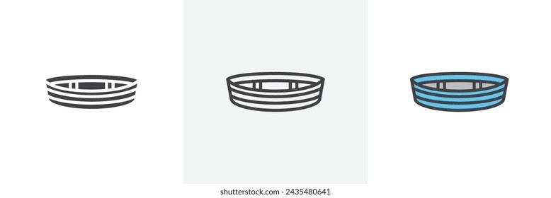 Wooden Boat Isolated Line Icon Style Design. Simple Vector Illustration