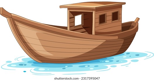 Wooden Boat Isolated on White Background illustration