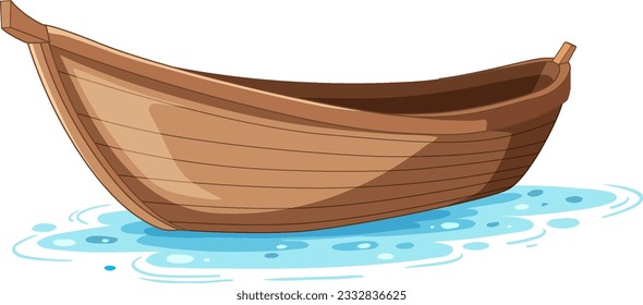 Wooden Boat Isolated on White Background illustration