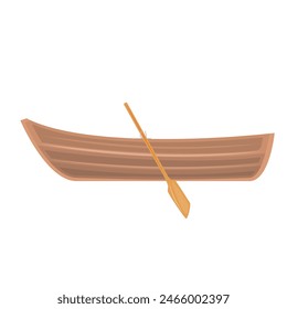 A wooden boat on a white background. vector illustration in flat design