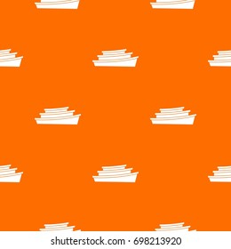 Wooden boat pattern repeat seamless in orange color for any design. Vector geometric illustration
