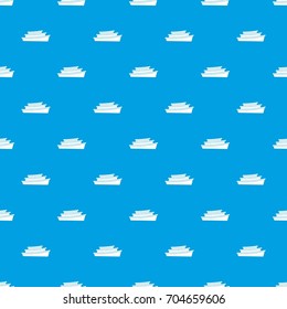 Wooden boat pattern repeat seamless in blue color for any design. Vector geometric illustration