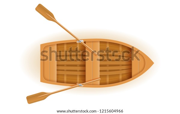 Wooden Boat Top View Vector Illustration Stock Vector (Royalty Free ...