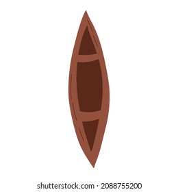 Wooden boat. Vector illustration isolated on white background, flat style.