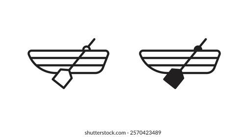 Wooden boat vector web icons set