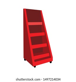 Wooden Book Rack - Cartoon Vector Image