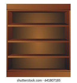 Wooden book shelf. Book shelf illustraton