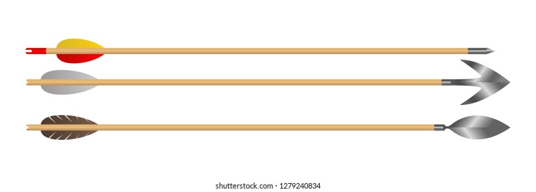 Wooden bow arrow vector design illustration